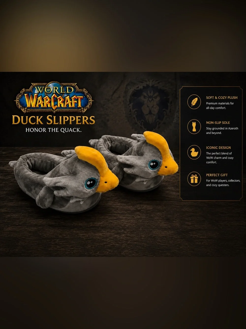World of Warcraft Duck Slippers NWT Size Medium